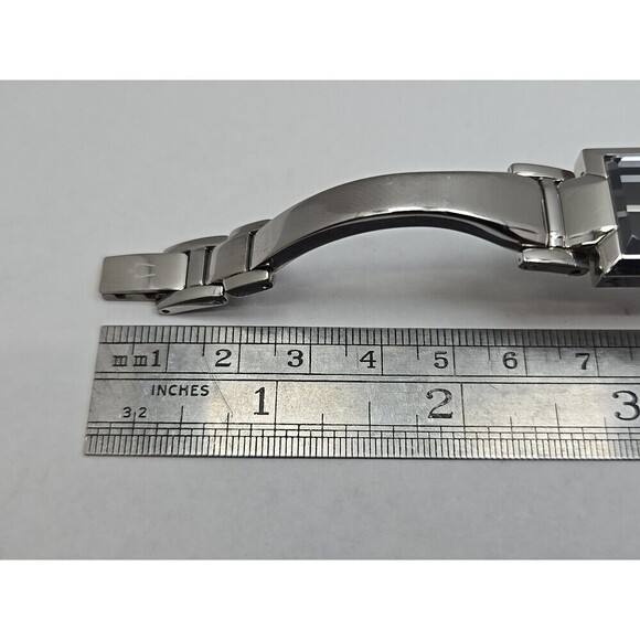 Bulova 96L138 Womens Black Dial Rectangle Stainless Bangle Watch New Battery main image 11